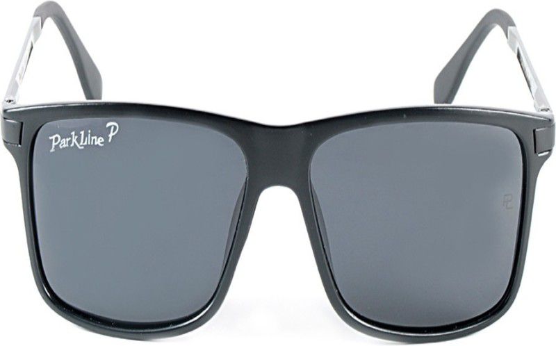 Polarized Rectangular Sunglasses (Free Size)  (For Boys & Girls, Black)