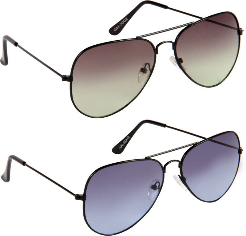 UV Protection, Gradient Aviator Sunglasses (57)  (For Men & Women, Blue, Green)