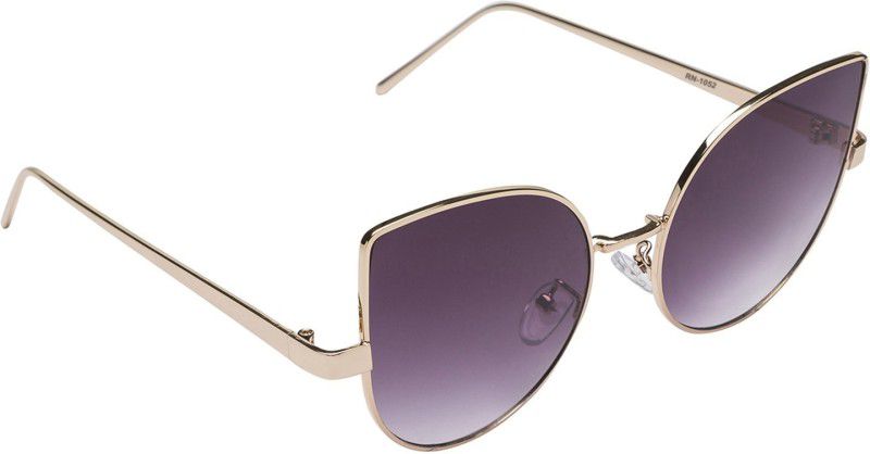 UV Protection, Gradient Cat-eye Sunglasses (57)  (For Women, Brown)