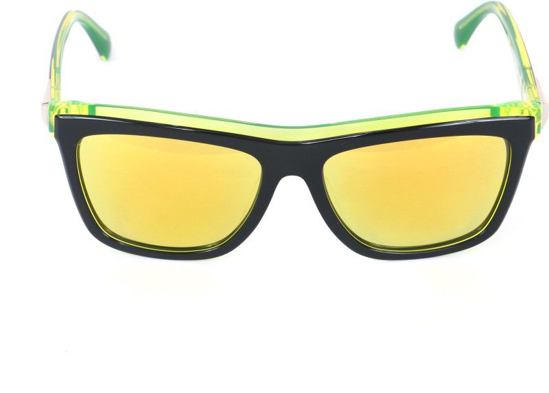 Mirrored Wayfarer Sunglasses (54)  (For Men & Women, Golden)