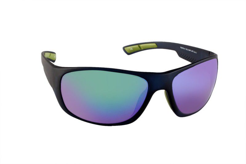Mirrored Over-sized Sunglasses (64)  (For Men & Women, Green)