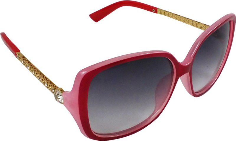 Polarized Over-sized Sunglasses (Free Size)  (For Girls, Black)