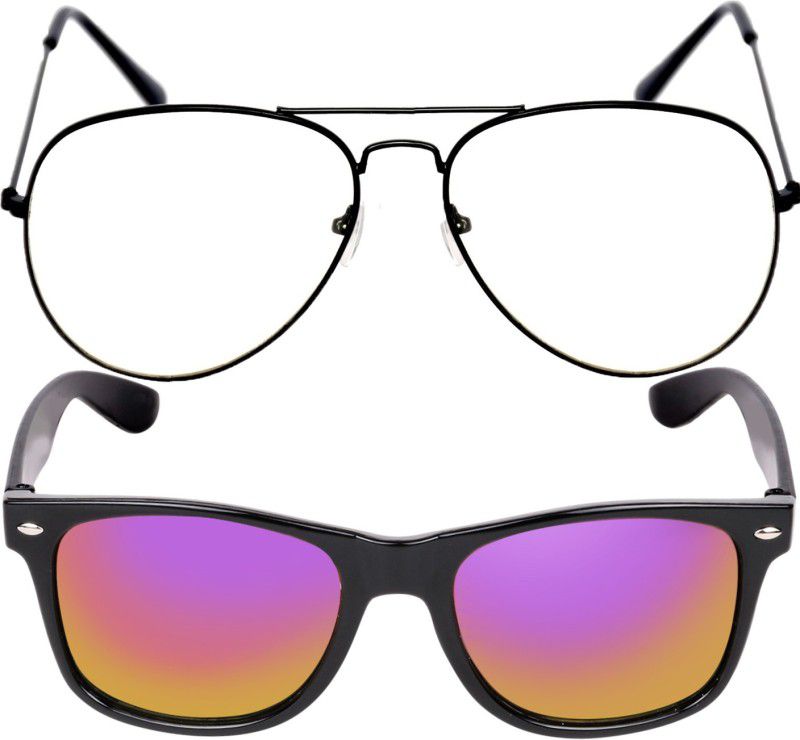UV Protection Aviator, Wayfarer Sunglasses (Free Size)  (For Men & Women, Clear, Yellow)