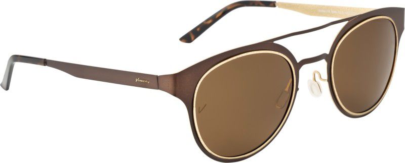 Polarized, UV Protection Round Sunglasses (Free Size)  (For Men, Brown)