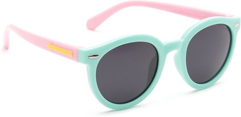 Polarized Round Sunglasses (Free Size)  (For Girls, Grey)