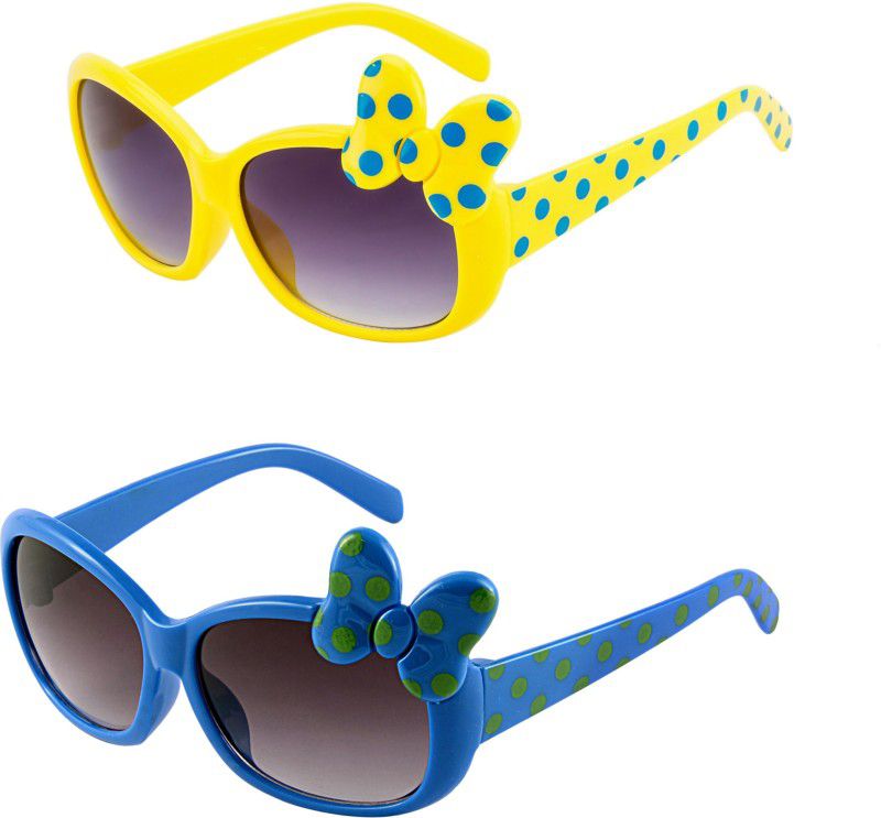 Gradient Sports, Wrap-around, Rectangular Sunglasses (Free Size)  (For Girls, Black)