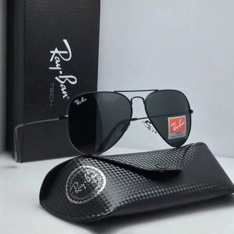UV Protection, Riding Glasses Aviator Sunglasses (Free Size)  (For Men & Women, Black)