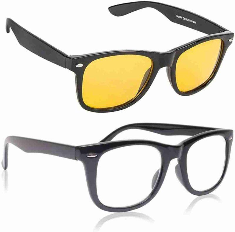 Wayfarer Sunglasses  (For Boys & Girls, Clear, Yellow)