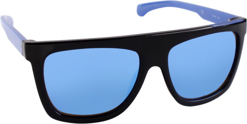 Mirrored Rectangular Sunglasses (57)  (For Men & Women, Blue)