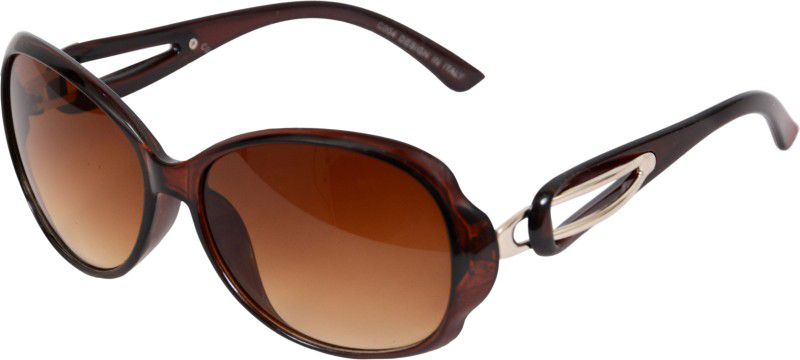 UV Protection Oval, Butterfly Sunglasses (22)  (For Women, Brown)