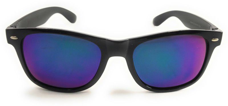 UV Protection, Mirrored Wayfarer Sunglasses (54)  (For Men & Women, Blue, Green)
