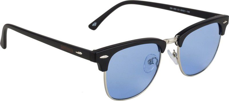 UV Protection Clubmaster Sunglasses (48)  (For Men & Women, Blue)