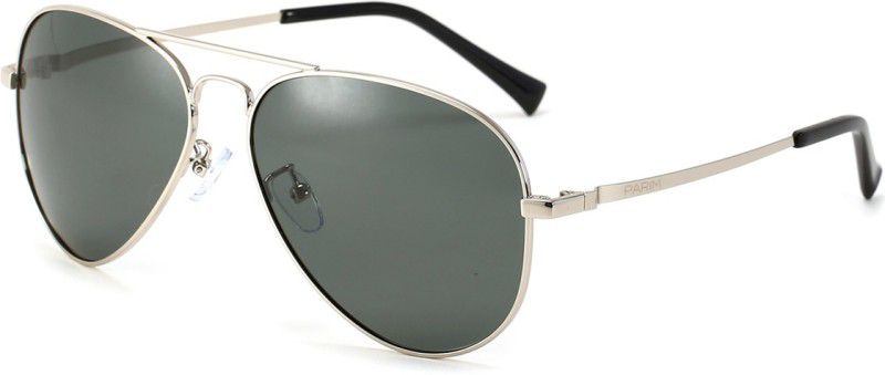 Polarized, UV Protection, Mirrored Aviator Sunglasses (59)  (For Men & Women, Green)