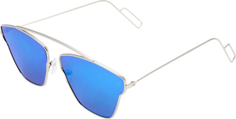 UV Protection Oval Sunglasses (Free Size)  (For Men & Women, Blue)