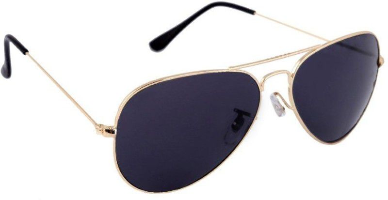 UV Protection Aviator Sunglasses (Free Size)  (For Men, Black, Golden)