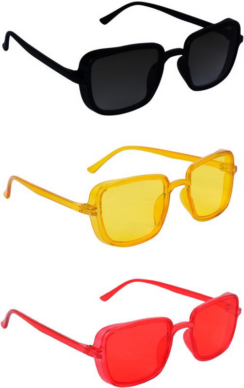 Mirrored, UV Protection Wayfarer Sunglasses (Free Size)  (For Men & Women, Green, Black, Orange)