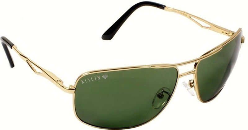 UV Protection Rectangular, Aviator Sunglasses (63)  (For Men & Women, Green)