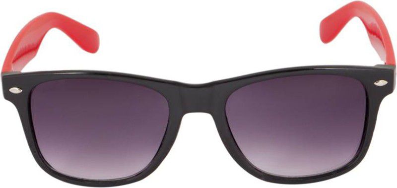 UV Protection, Gradient Wayfarer Sunglasses (54)  (For Men, Black, Red)
