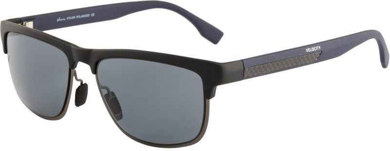 Polarized Retro Square Sunglasses (53)  (For Men, Grey)