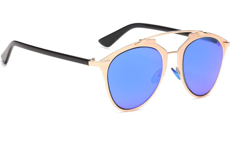 Mirrored Wayfarer Sunglasses (53)  (For Women, Blue)