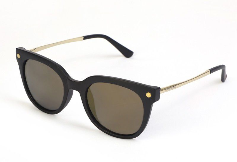 Mirrored, Polarized, UV Protection Wayfarer Sunglasses (Free Size)  (For Women, Golden)