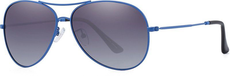 Polarized, Mirrored, UV Protection Aviator Sunglasses (61)  (For Men & Women, Grey)