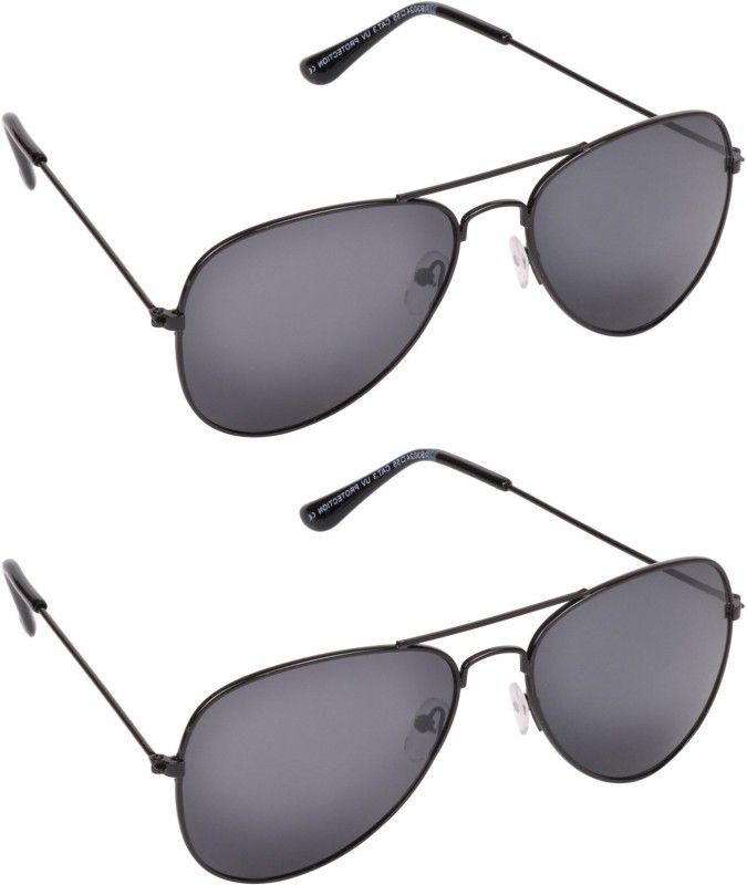 UV Protection Aviator Sunglasses (33)  (For Men & Women, Black)