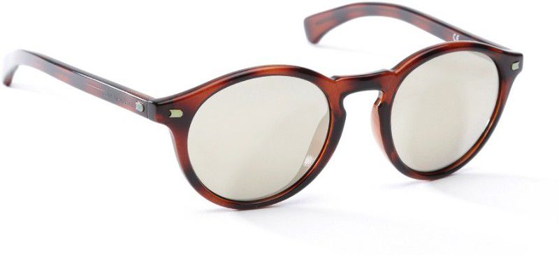 Mirrored Round Sunglasses (Free Size)  (For Men & Women, Grey, Golden)