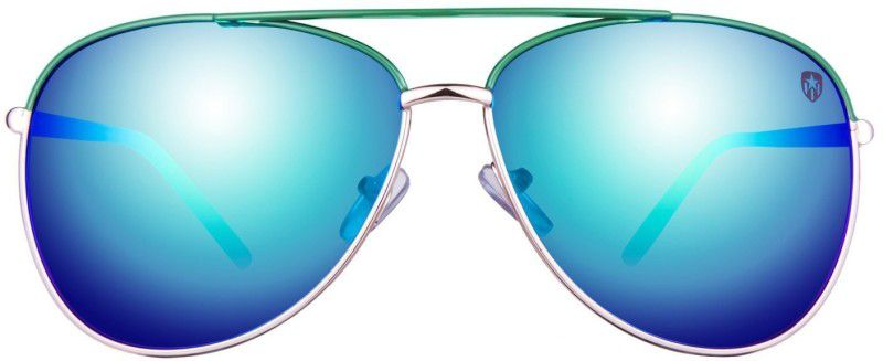 Mirrored, UV Protection Aviator Sunglasses (60)  (For Men & Women, Green)