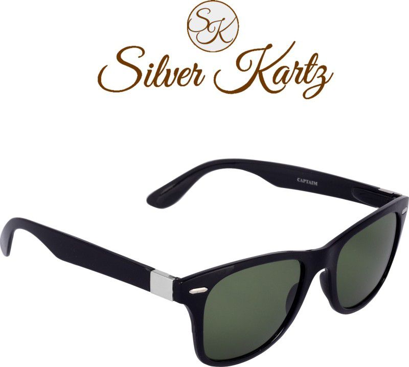 UV Protection Wayfarer, Rectangular Sunglasses (Free Size)  (For Men & Women, Green)