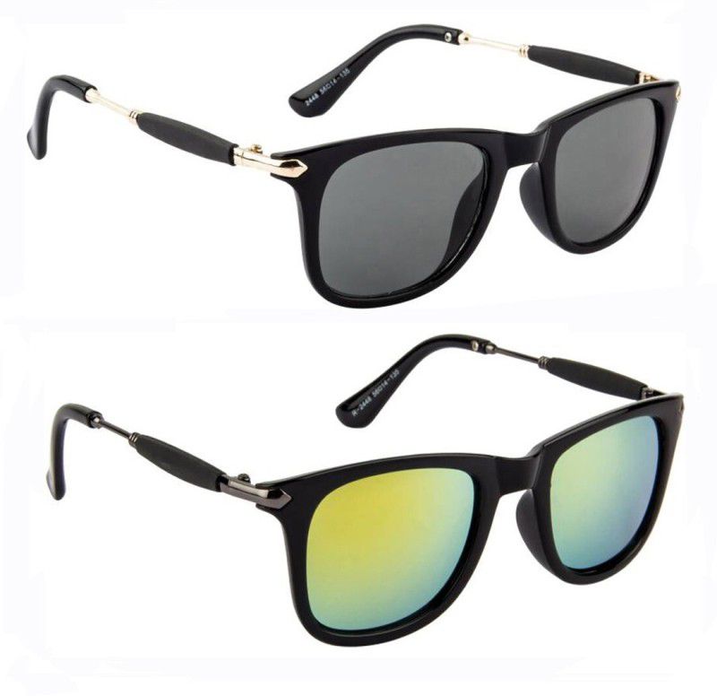 UV Protection Rectangular Sunglasses (55)  (For Men & Women, Black, Yellow)