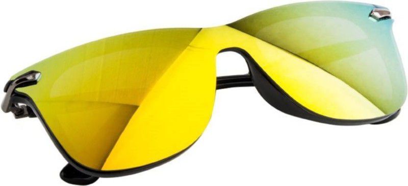 UV Protection Shield, Wayfarer Sunglasses (Free Size)  (For Men & Women, Yellow)
