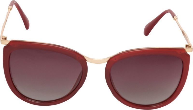 Polarized Cat-eye Sunglasses (58)  (For Women, Brown, Red)