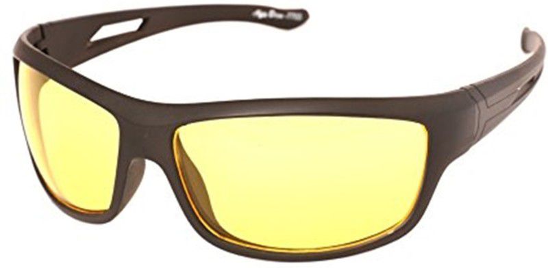 Night Vision Wrap-around Sunglasses (54)  (For Men, Yellow)
