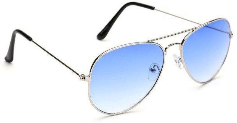 Gradient Aviator Sunglasses (55)  (For Men, Blue, Silver)