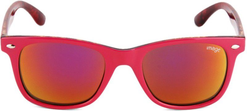 Mirrored Wayfarer Sunglasses  (For Men & Women, Red)