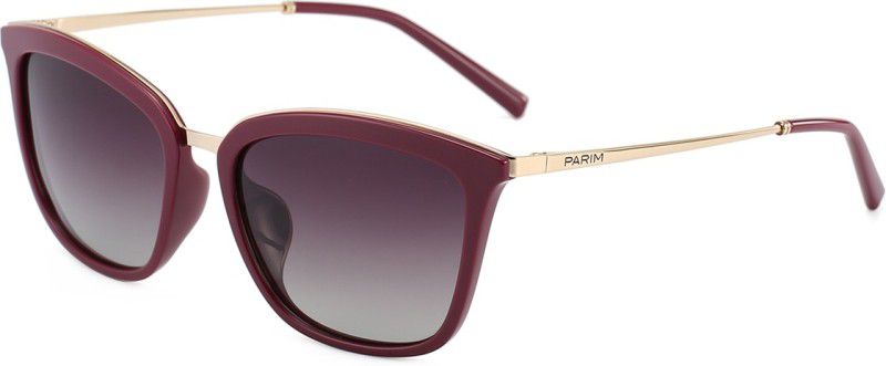 Polarized, Gradient, UV Protection Cat-eye Sunglasses (55)  (For Women, Brown)