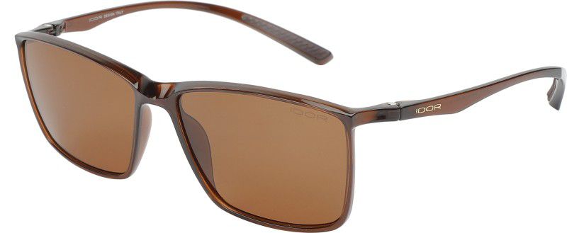 Polarized Retro Square Sunglasses (Free Size)  (For Men, Brown)