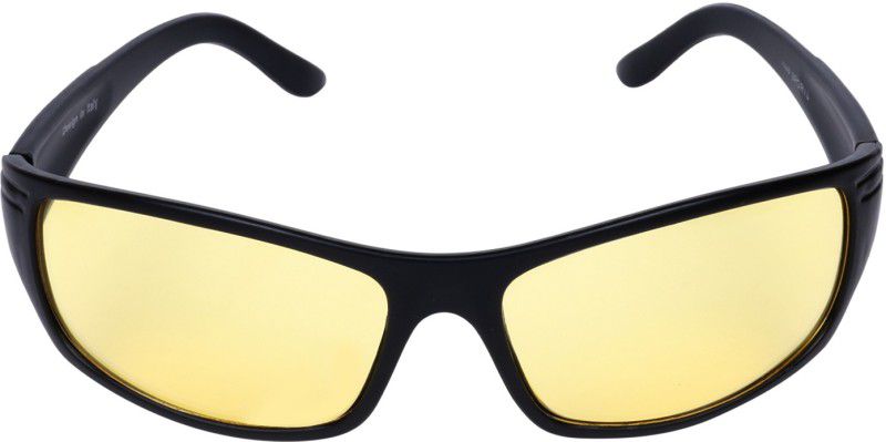 UV Protection Wrap-around Sunglasses (Free Size)  (For Men & Women, Yellow)