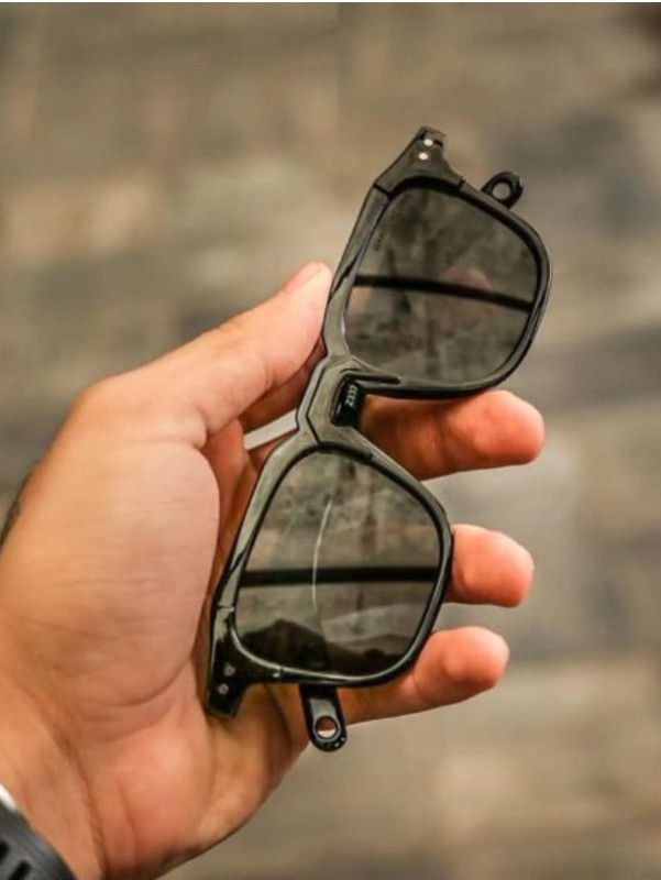 Retro Square Sunglasses  (For Men & Women, Black)