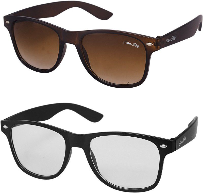 UV Protection Wayfarer Sunglasses (88)  (For Men & Women, Brown, Clear)