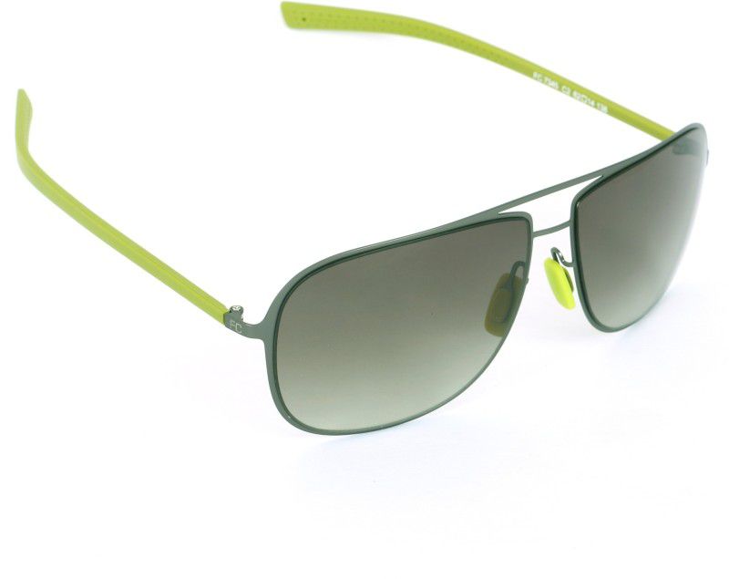 Gradient Retro Square Sunglasses (62)  (For Men & Women, Green)