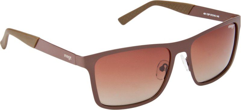 Rectangular Sunglasses (57)  (For Men, Brown)