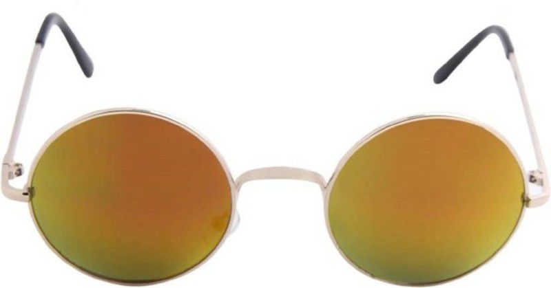 UV Protection Round Sunglasses (Free Size)  (For Men & Women, Yellow, Orange)