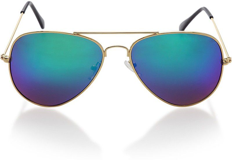 Mirrored, UV Protection Aviator Sunglasses (55)  (For Men & Women, Green)