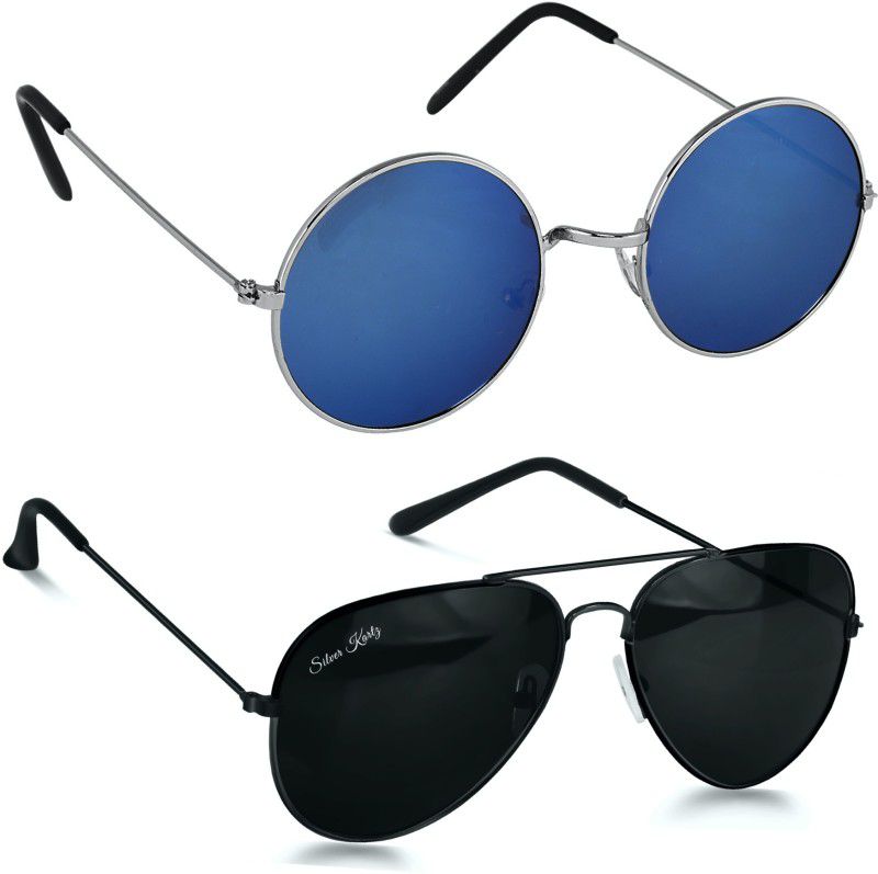 UV Protection Wayfarer, Aviator Sunglasses (88)  (For Men & Women, Blue, Black)