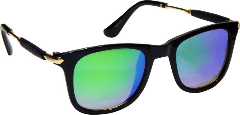 Mirrored Wayfarer Sunglasses (66)  (For Men & Women, Green)