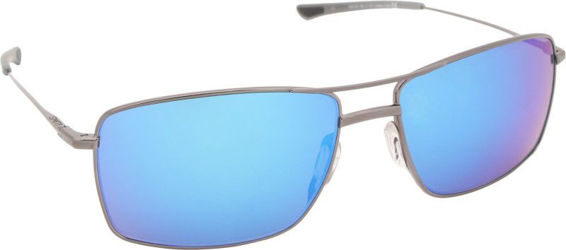 Polarized Rectangular Sunglasses  (For Men, Blue)
