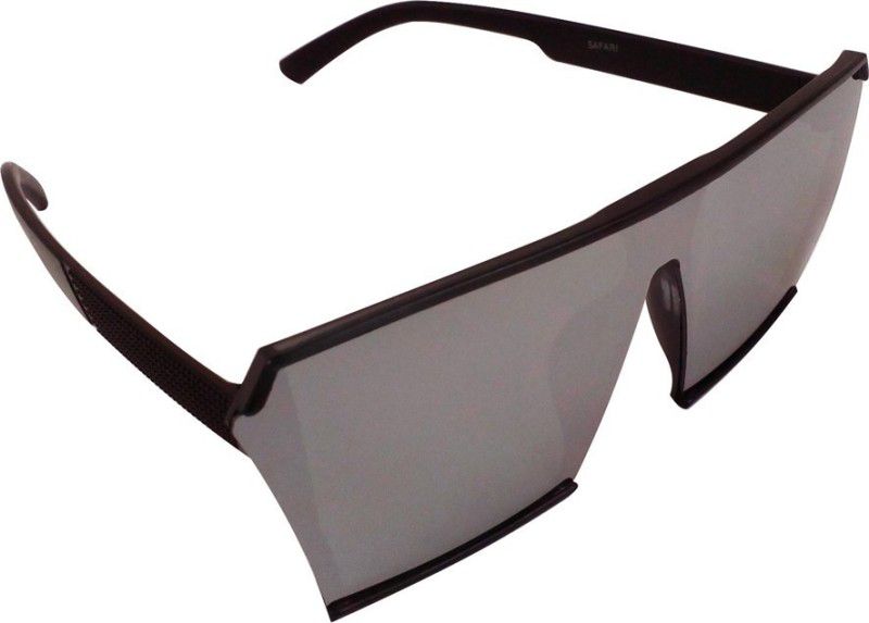 Mirrored Over-sized Sunglasses (Free Size)  (For Men, Silver)