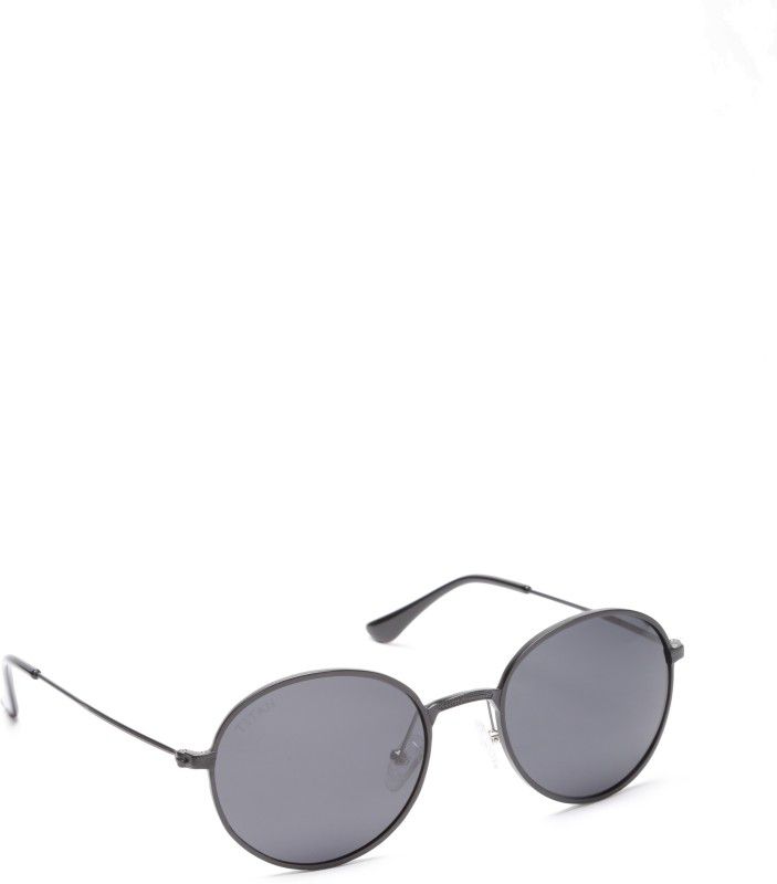 Polarized Round Sunglasses (54)  (For Men, Black)